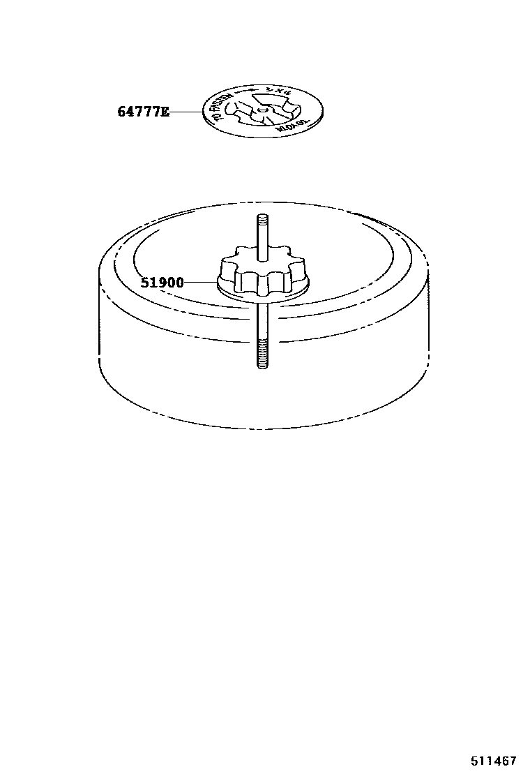 Toyota CAMRY Spare tire rack EPC diagram — 511467