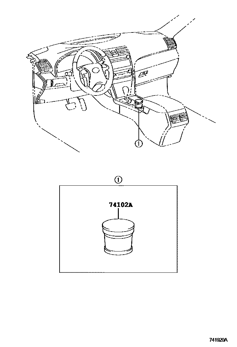 Toyota CAMRY 烟灰盒 EPC diagram — 741920A