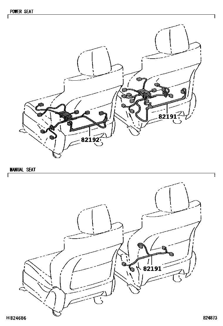 Toyota CAMRY 线束和卡夹 EPC diagram — 824873