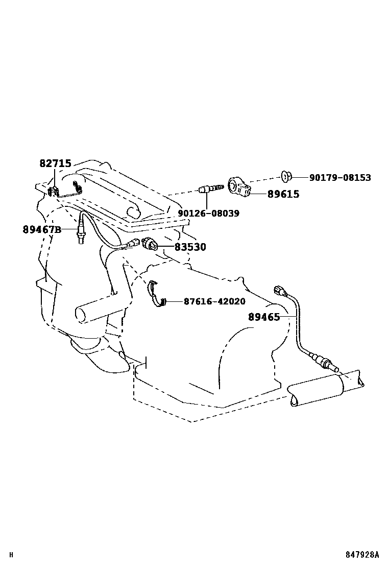 Toyota CAMRY 开关和继电器和ECU EPC diagram — 847928A