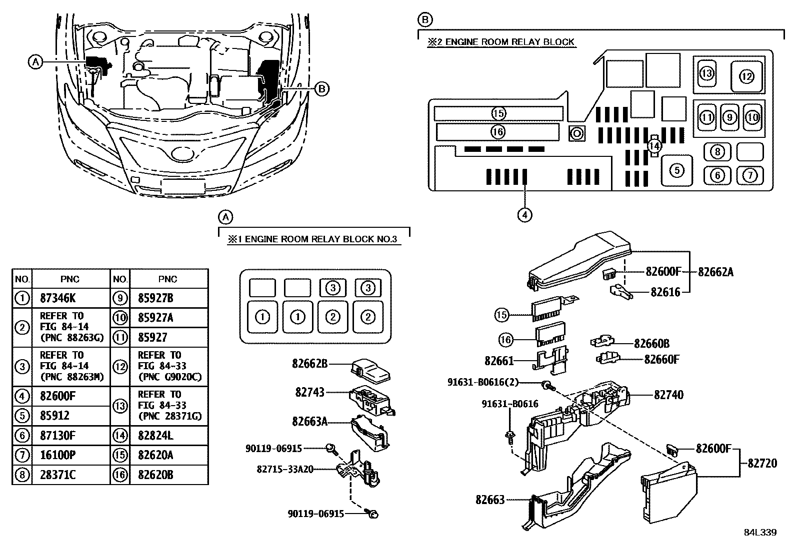 Toyota CAMRY 开关和继电器和ECU EPC diagram — 84L339