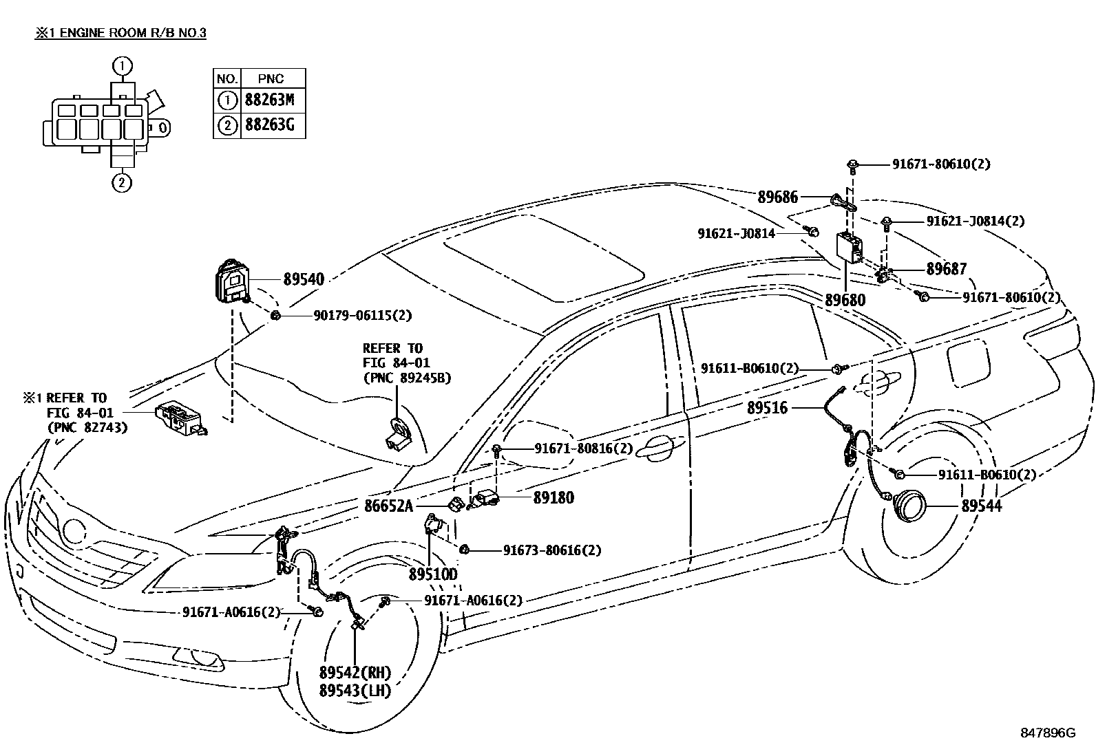 Toyota CAMRY ABS 和 VSC EPC diagram — 847896G