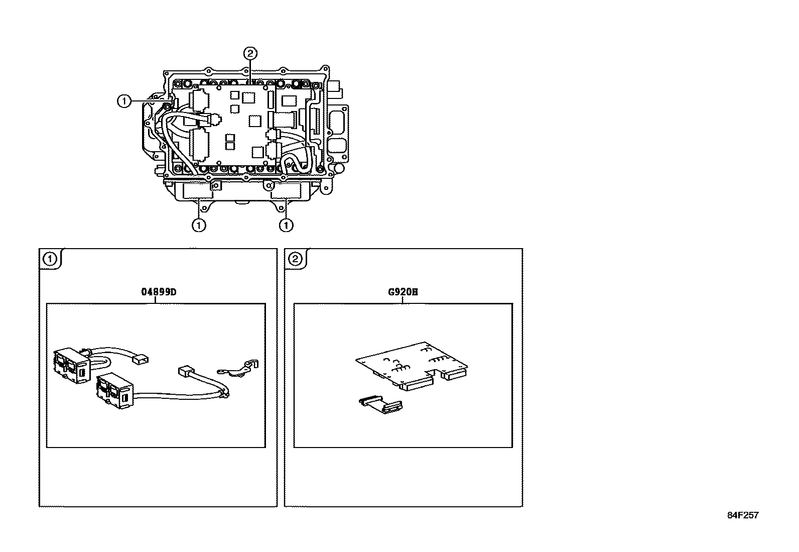 Toyota CAMRY HV逆变器 EPC diagram — 84F257