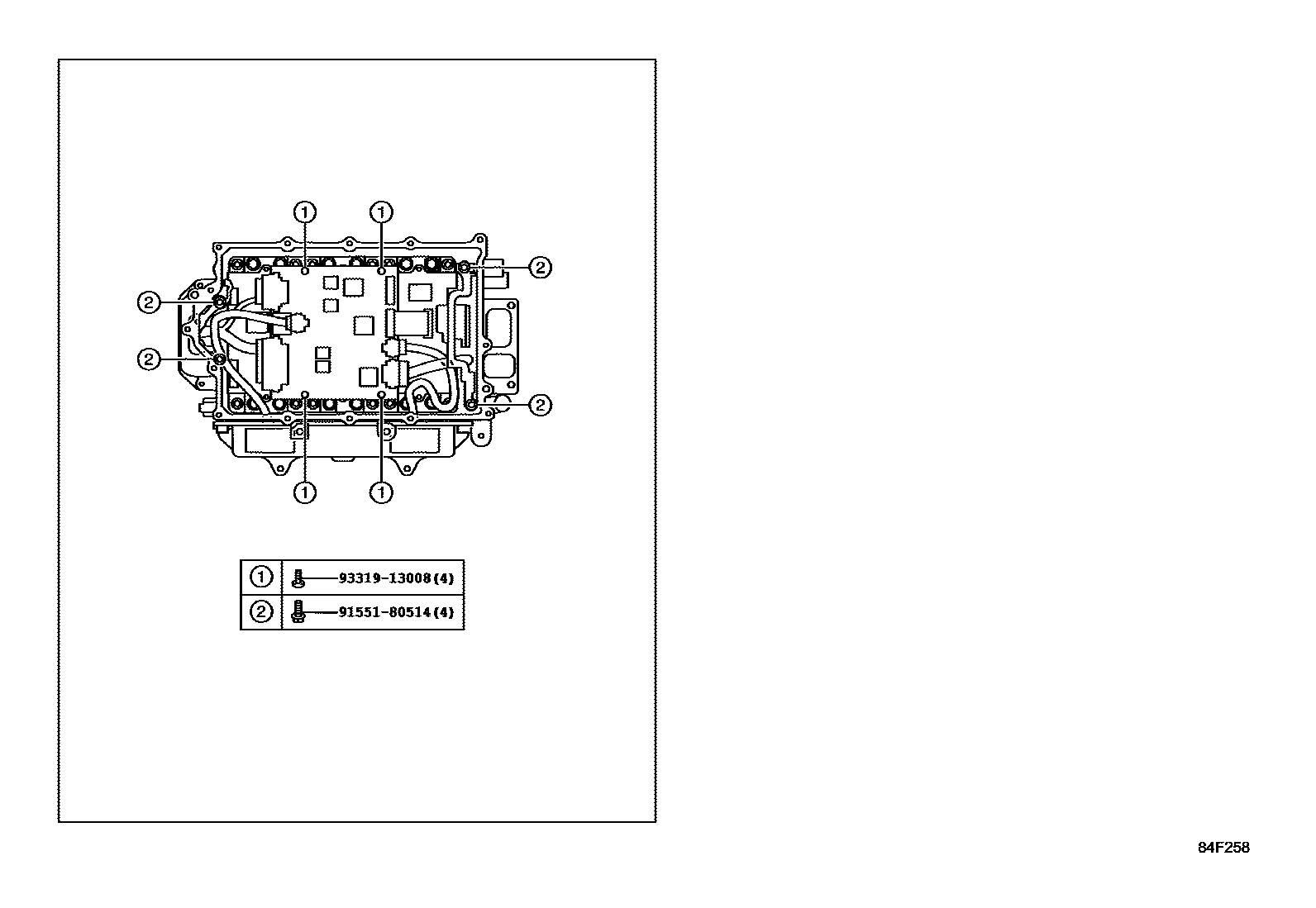 Toyota CAMRY HV逆变器 EPC diagram — 84F258