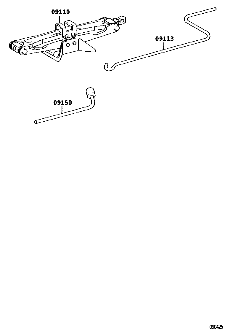 Toyota CAMRY Standard Tools EPC diagram — 090425