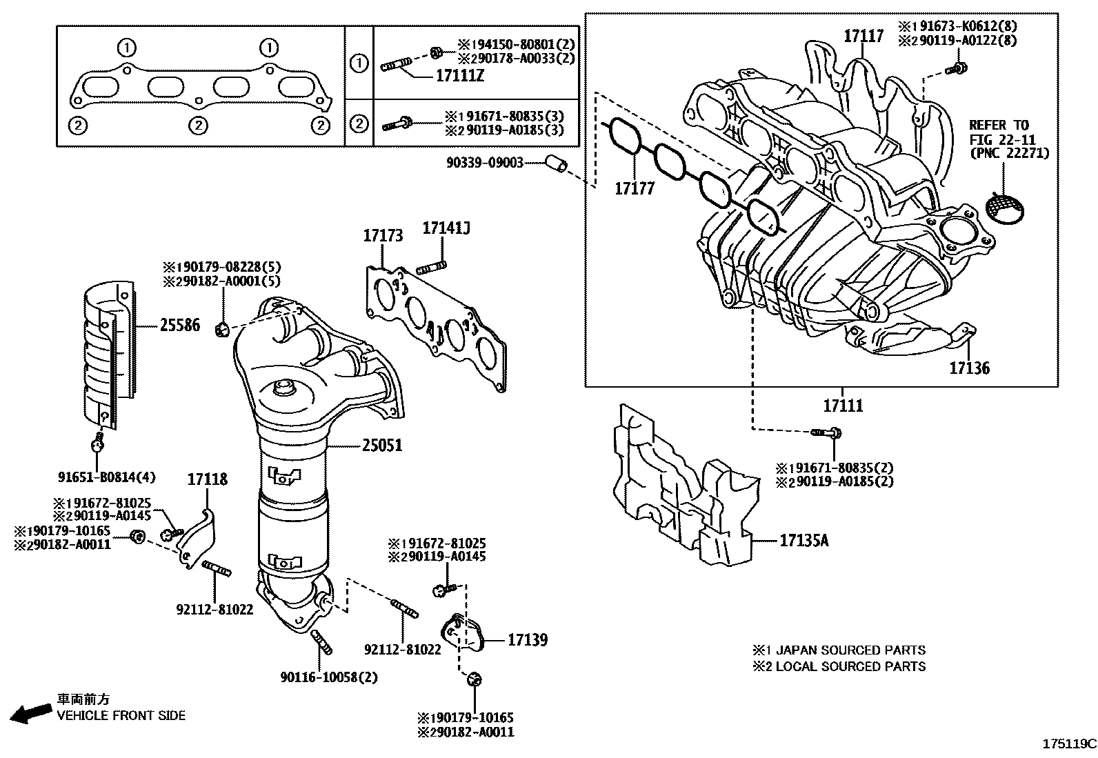 Toyota CAMRY Manifold EPC diagram — 175119C