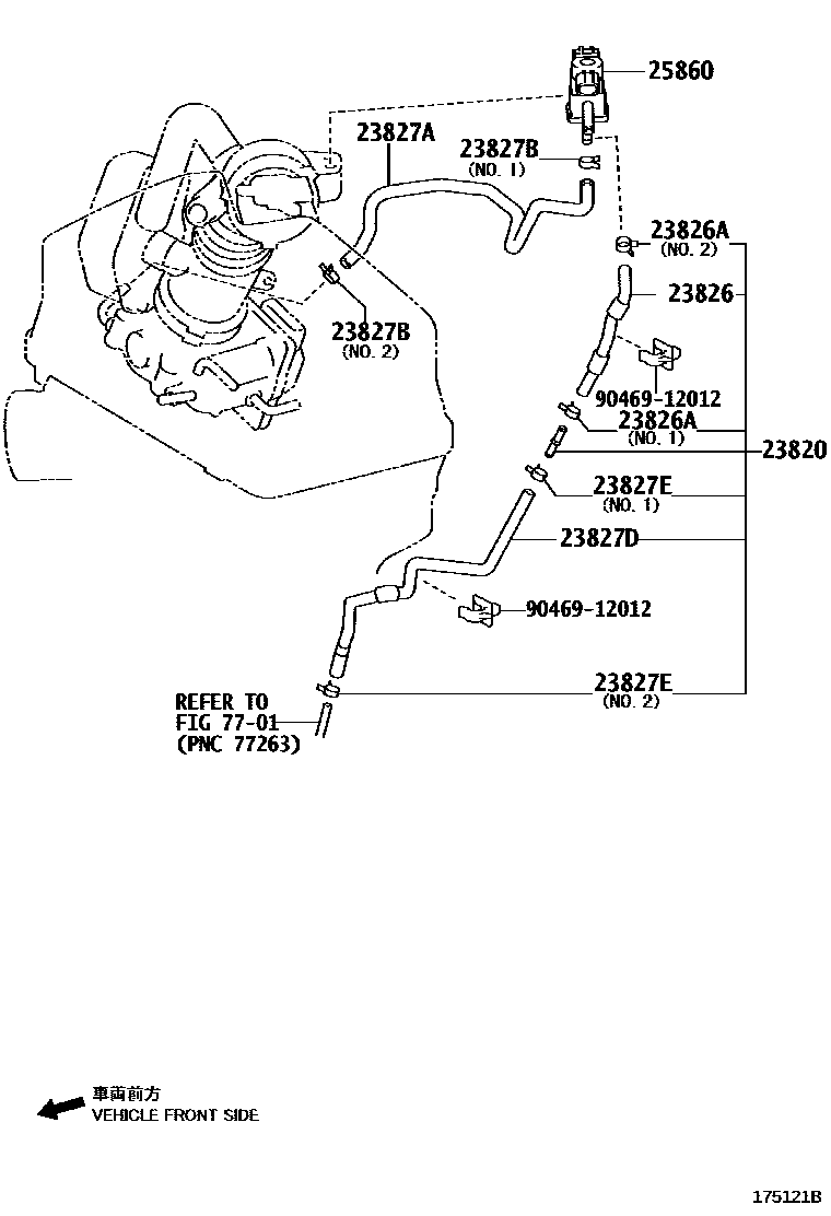 Toyota CAMRY vacuum tube EPC diagram — 175121B
