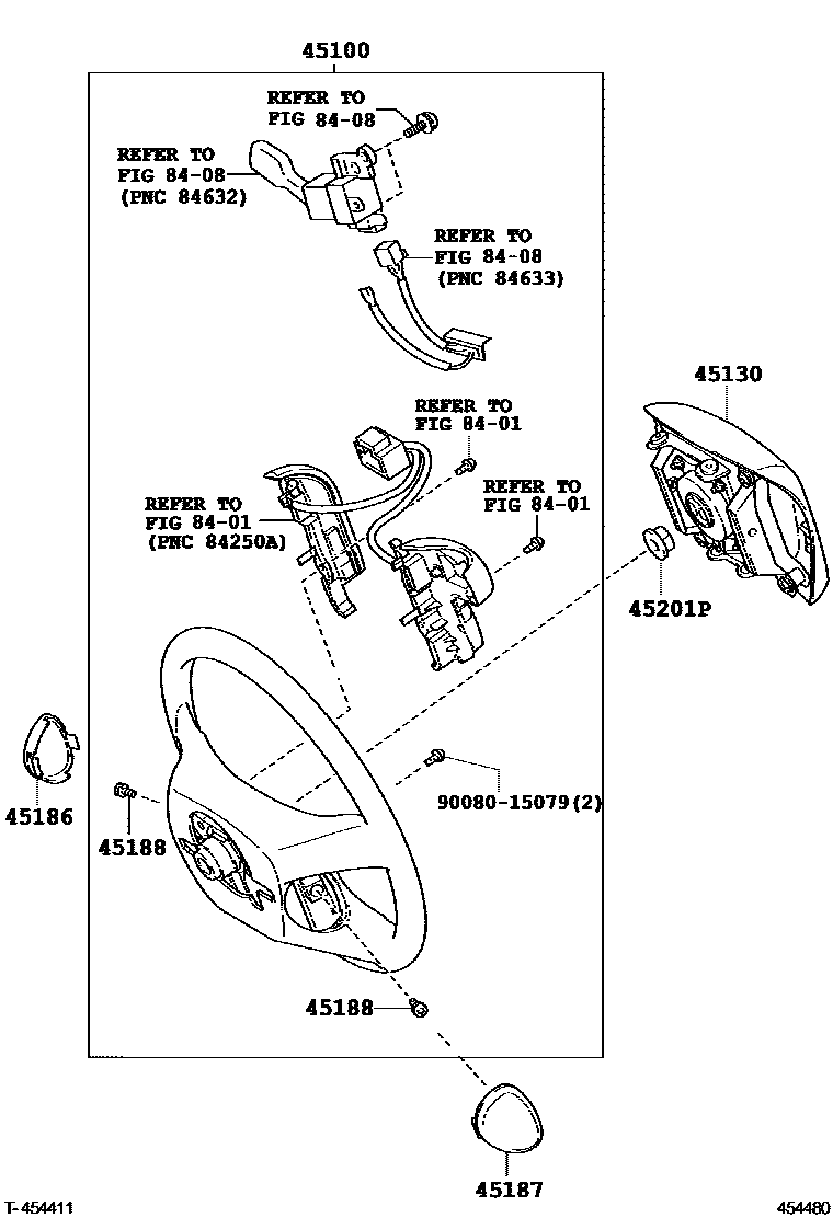 Toyota CAMRY Steering Wheel EPC diagram — 454480