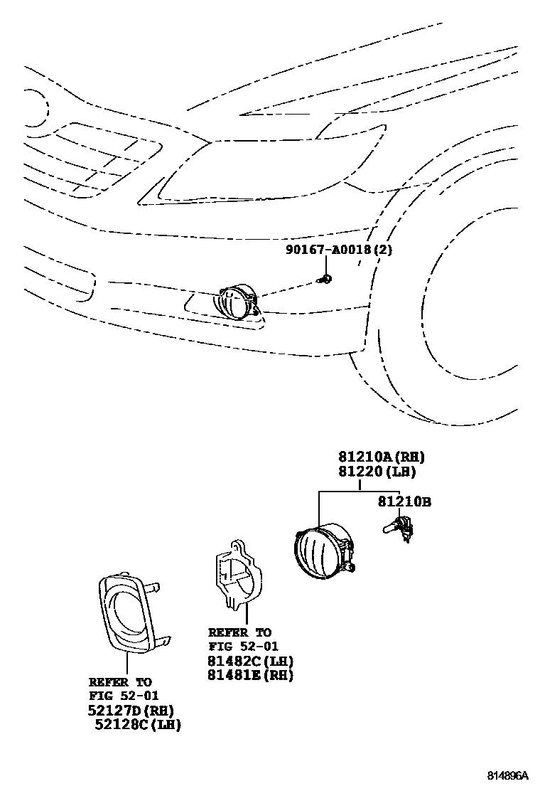 Toyota CAMRY Fog Lamp EPC diagram — 814896A