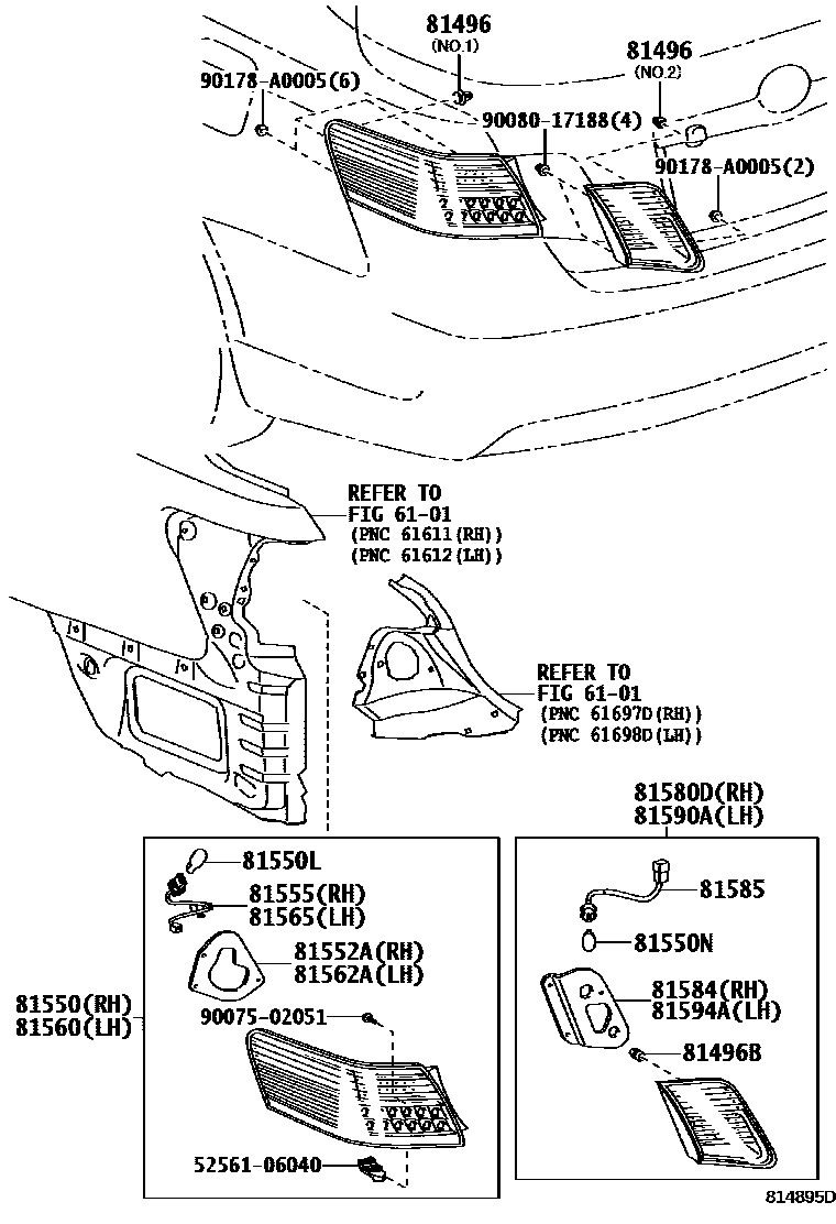 Toyota CAMRY 后组合灯 EPC diagram — 814895D