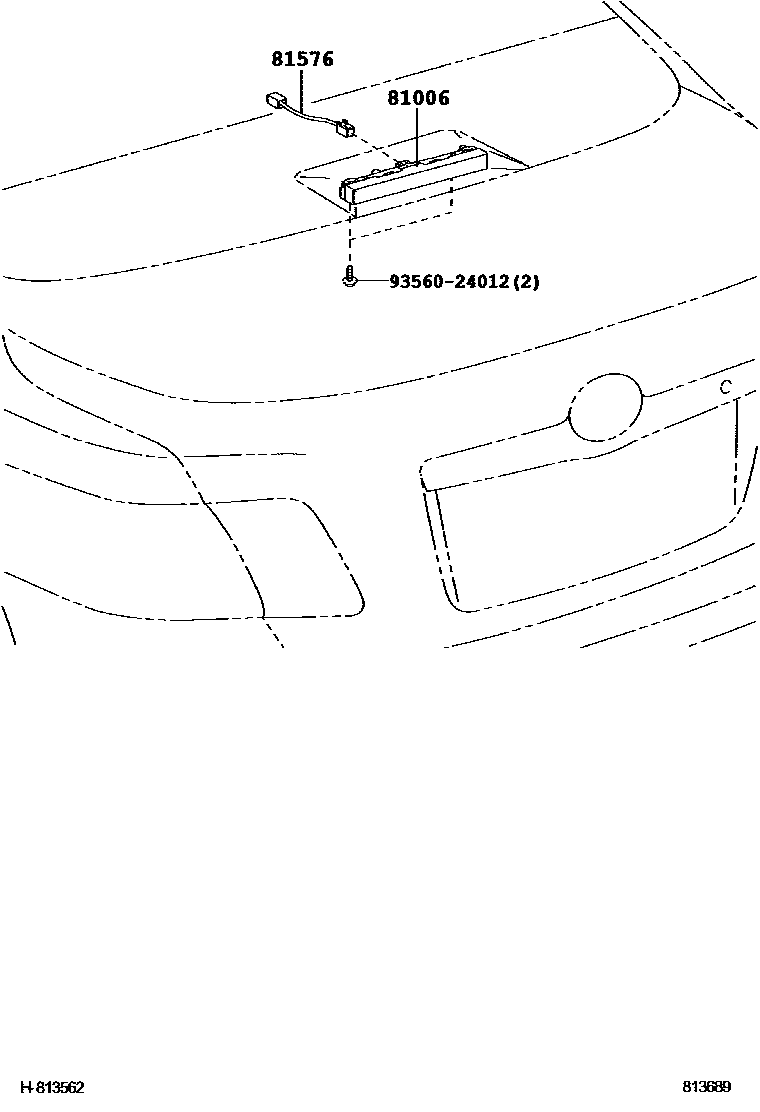 Toyota CAMRY 高位刹车灯 EPC diagram — 813689