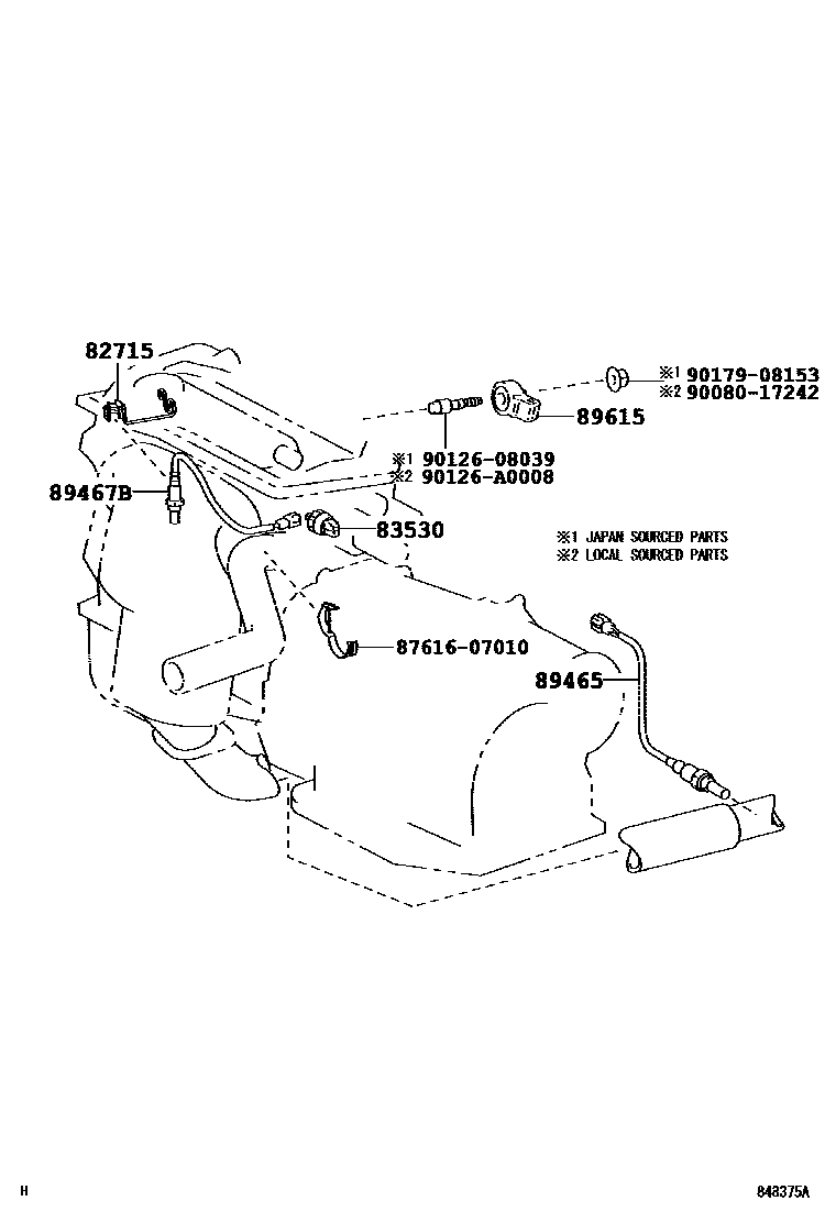 Toyota CAMRY 开关和继电器和ECU EPC diagram — 848375A