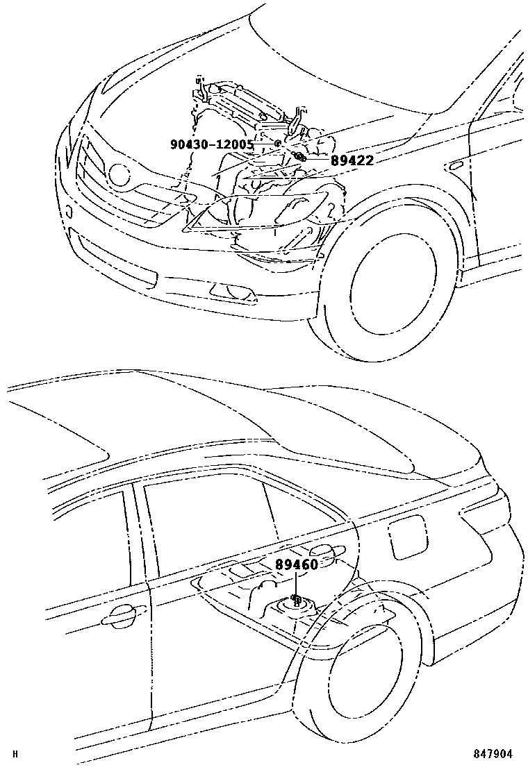 Toyota CAMRY 电子燃油喷射系统 EPC diagram — 847904