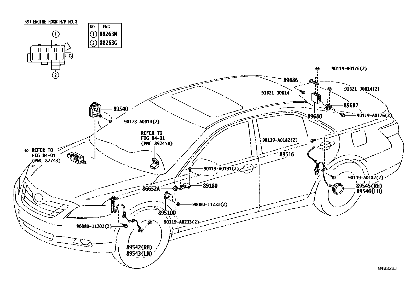 Toyota CAMRY ABS 和 VSC EPC diagram — 848323J