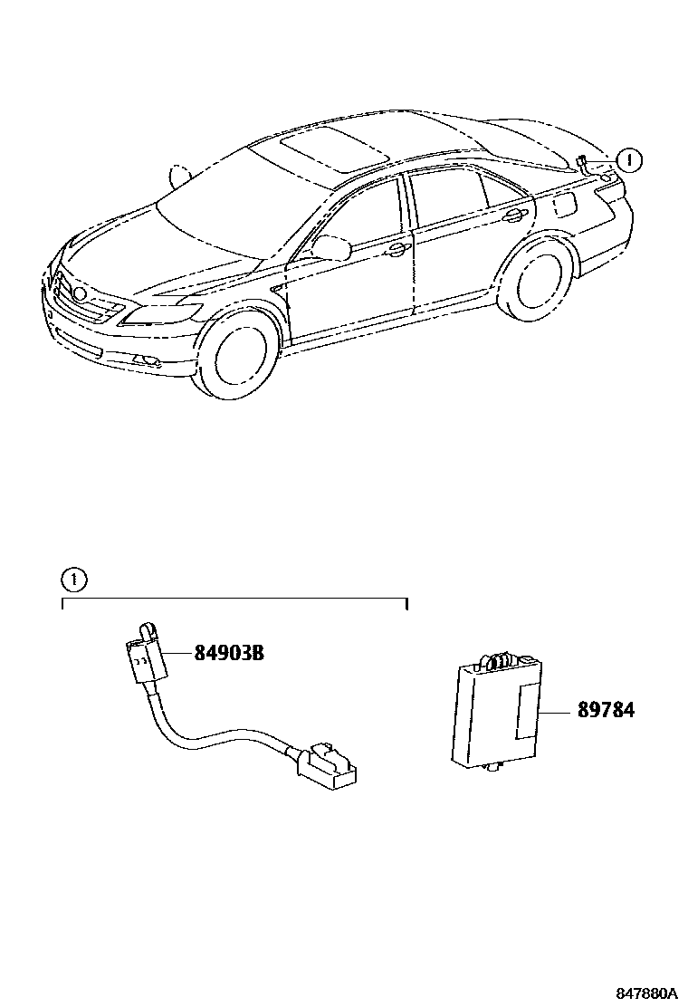 Toyota CAMRY 防盗装置 EPC diagram — 847880A