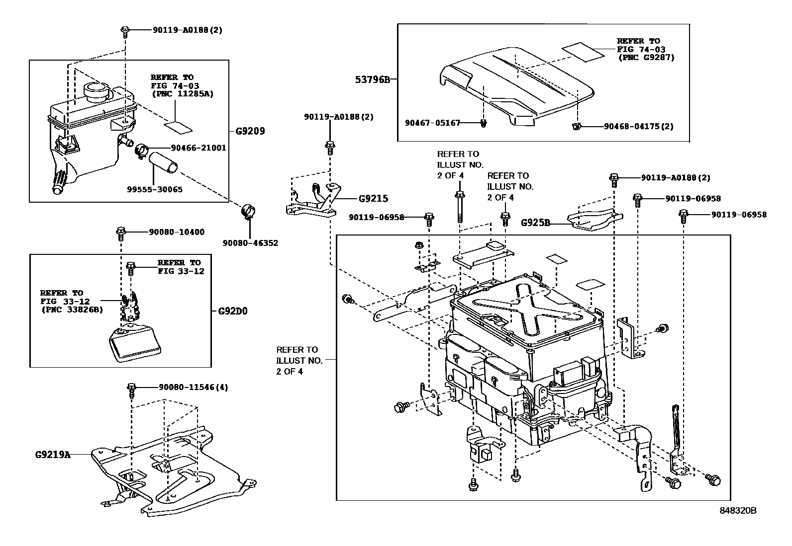 Toyota CAMRY HV逆变器 EPC diagram — 848320B