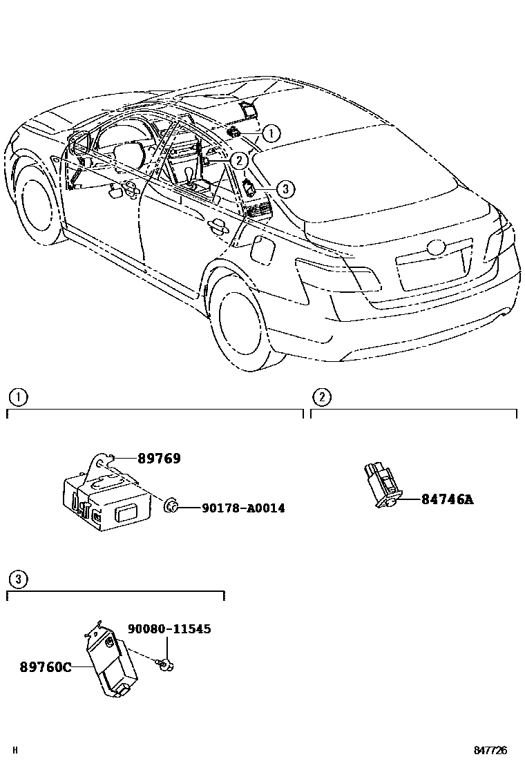 Toyota CAMRY 轮胎压力警告系统 EPC diagram — 847726