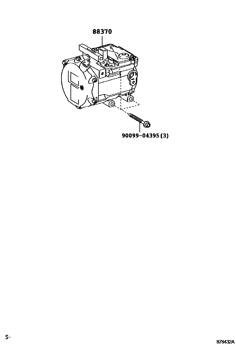 Toyota CAMRY Heating & Air Conditioning - Compressor EPC diagram — 878432A