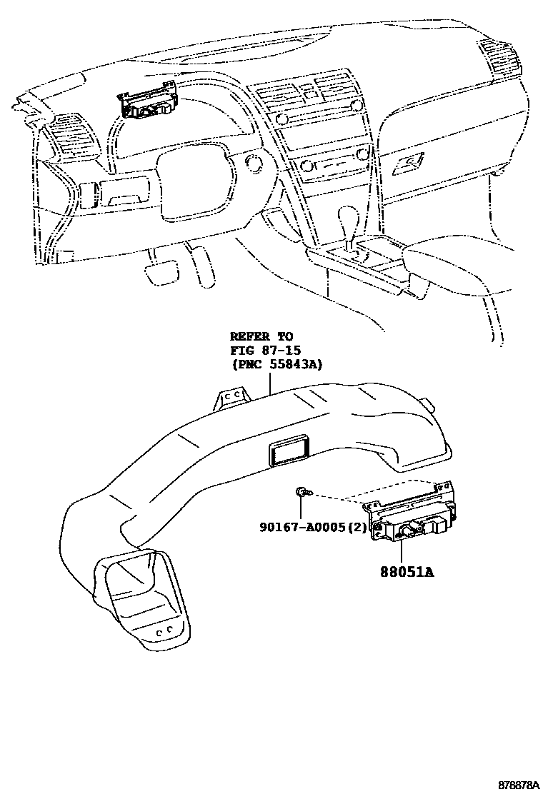 Toyota CAMRY 空气净化器或离子发生器 EPC diagram — 878878A