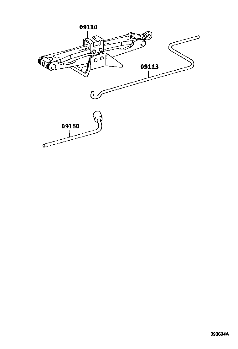 Toyota CAMRY Standard Tools EPC diagram — 090604A