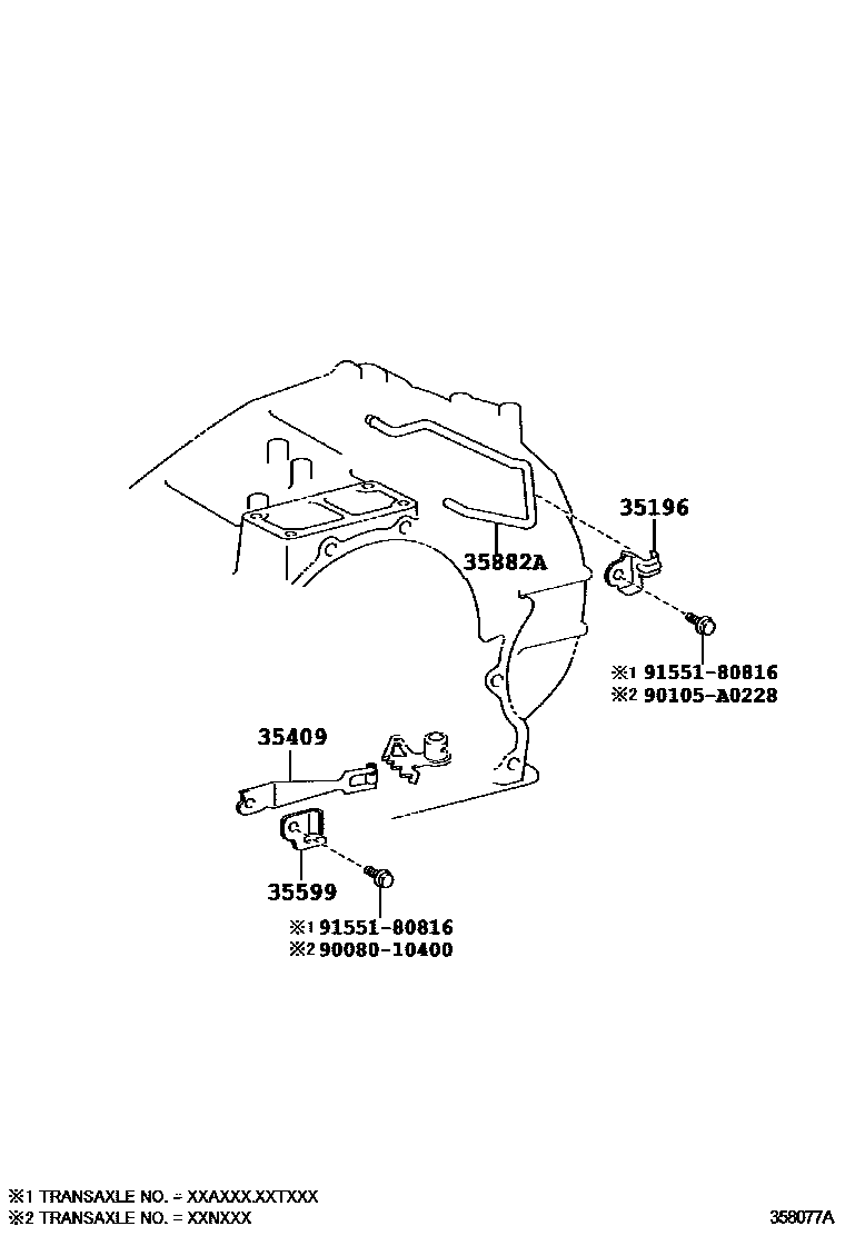 Toyota CAMRY 阀体和滤油网(ATM) EPC diagram — 358077A