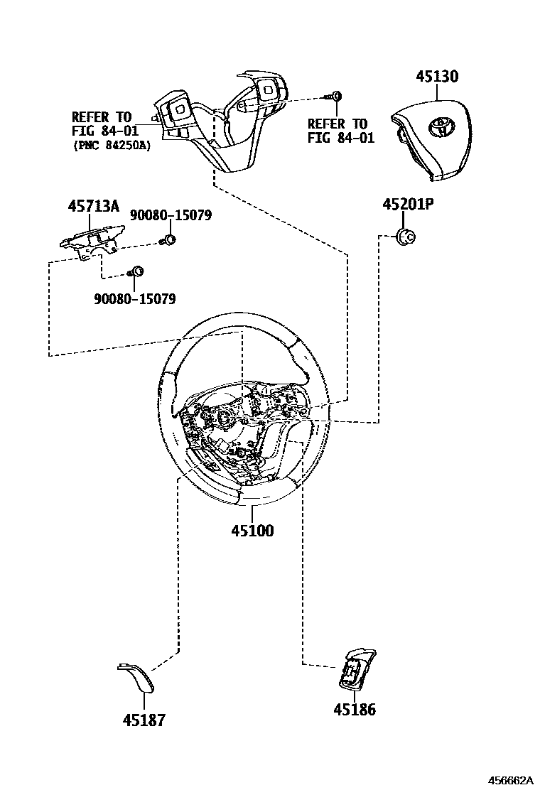 Toyota CAMRY Steering Wheel EPC diagram — 456662A