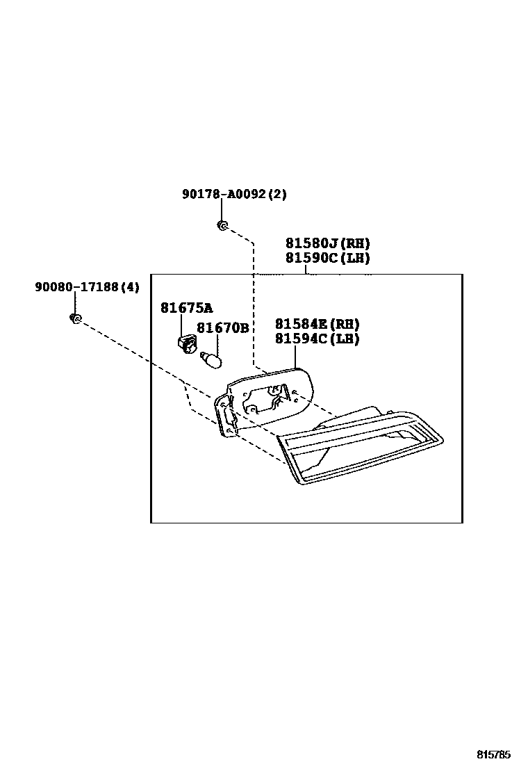 Toyota CAMRY 倒车灯 EPC diagram — 815785
