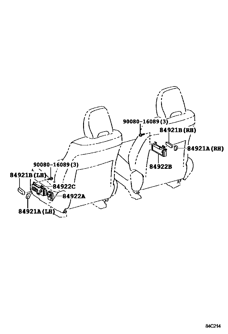 Toyota CAMRY 开关和继电器和ECU EPC diagram — 84C214