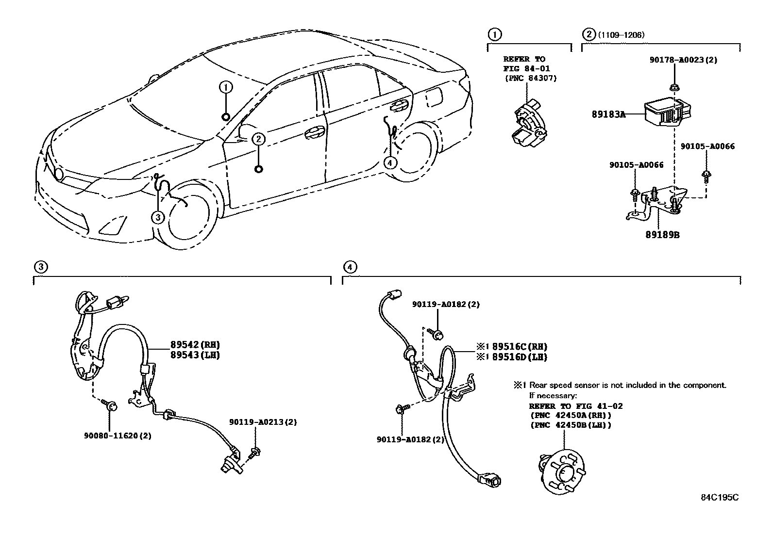 Toyota CAMRY ABS 和 VSC EPC diagram — 84C195C