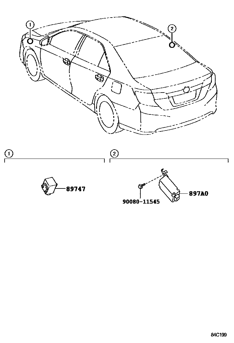 Toyota CAMRY 遥控门锁 EPC diagram — 84C199