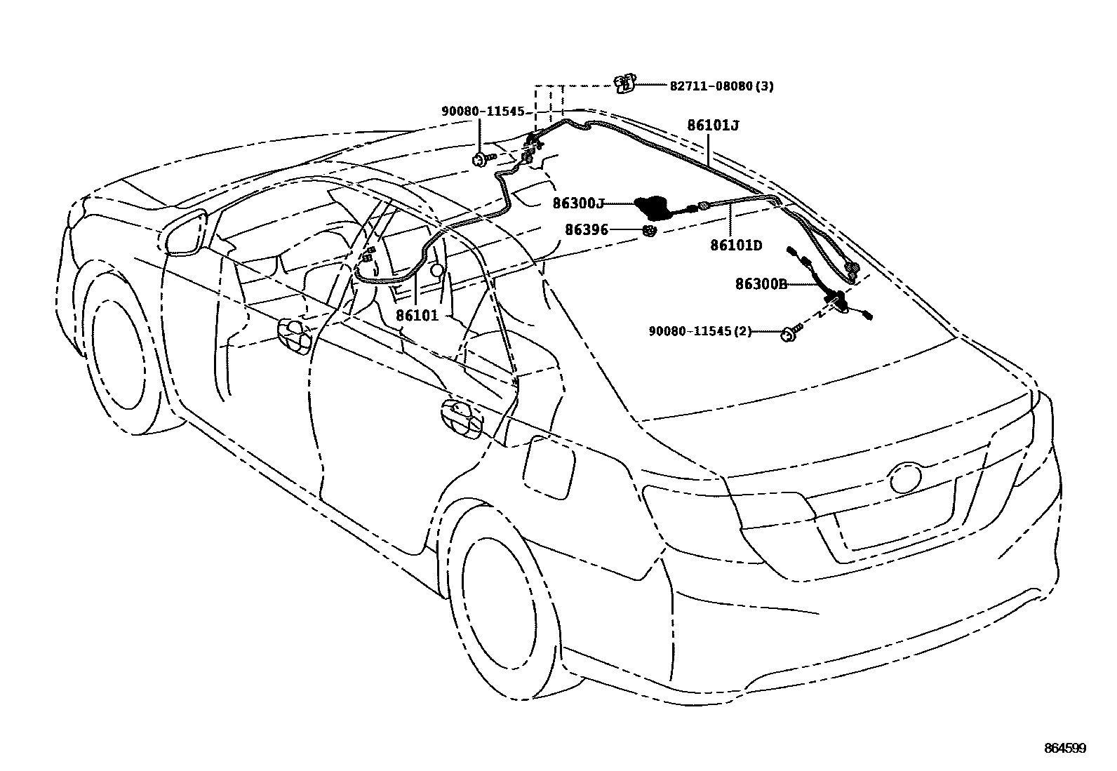 Toyota CAMRY antenna EPC diagram — 864599