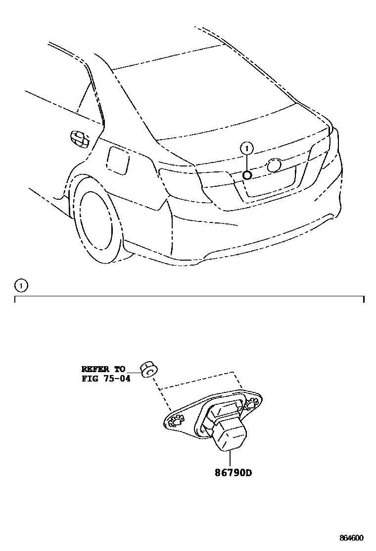 Toyota CAMRY 倒车影像和摄像头 EPC diagram — 864600