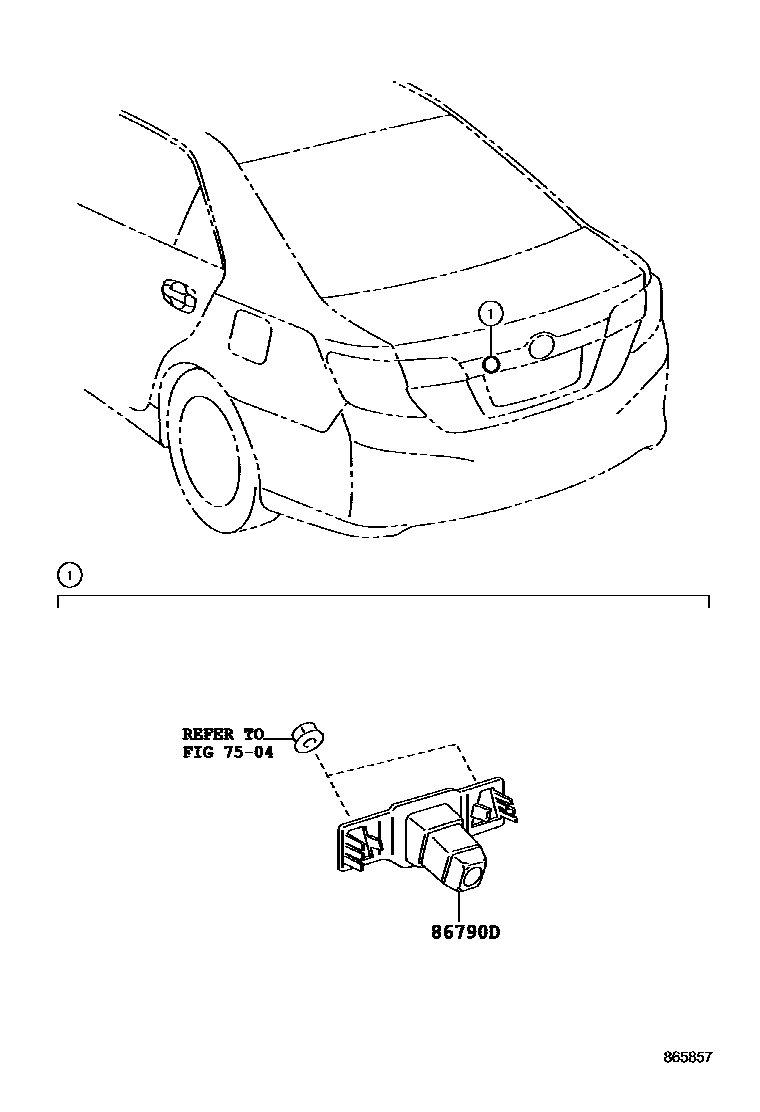Toyota CAMRY 倒车影像和摄像头 EPC diagram — 865857