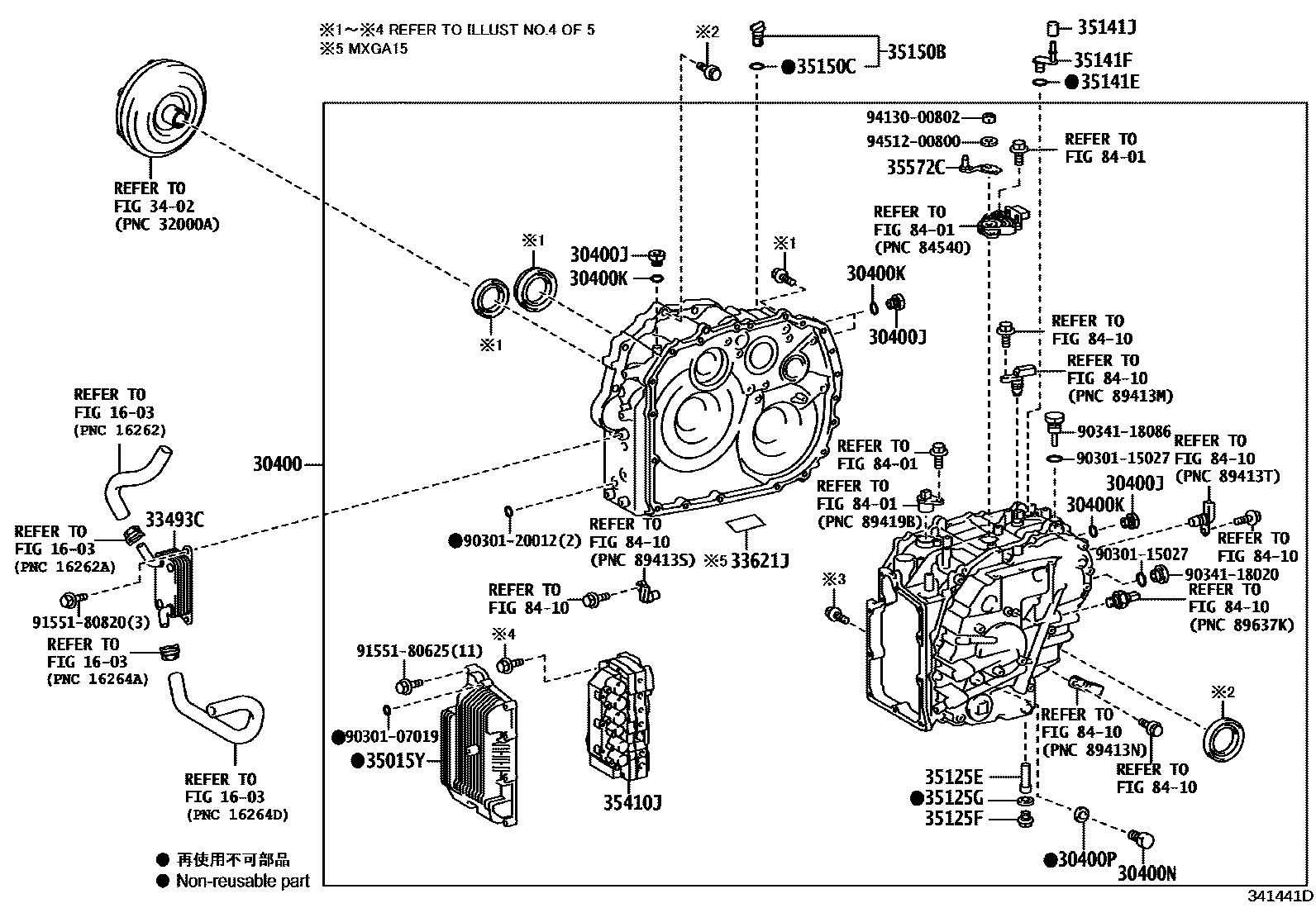 Toyota COROLLA 传动桥总成(CVT) EPC diagram — 341441D