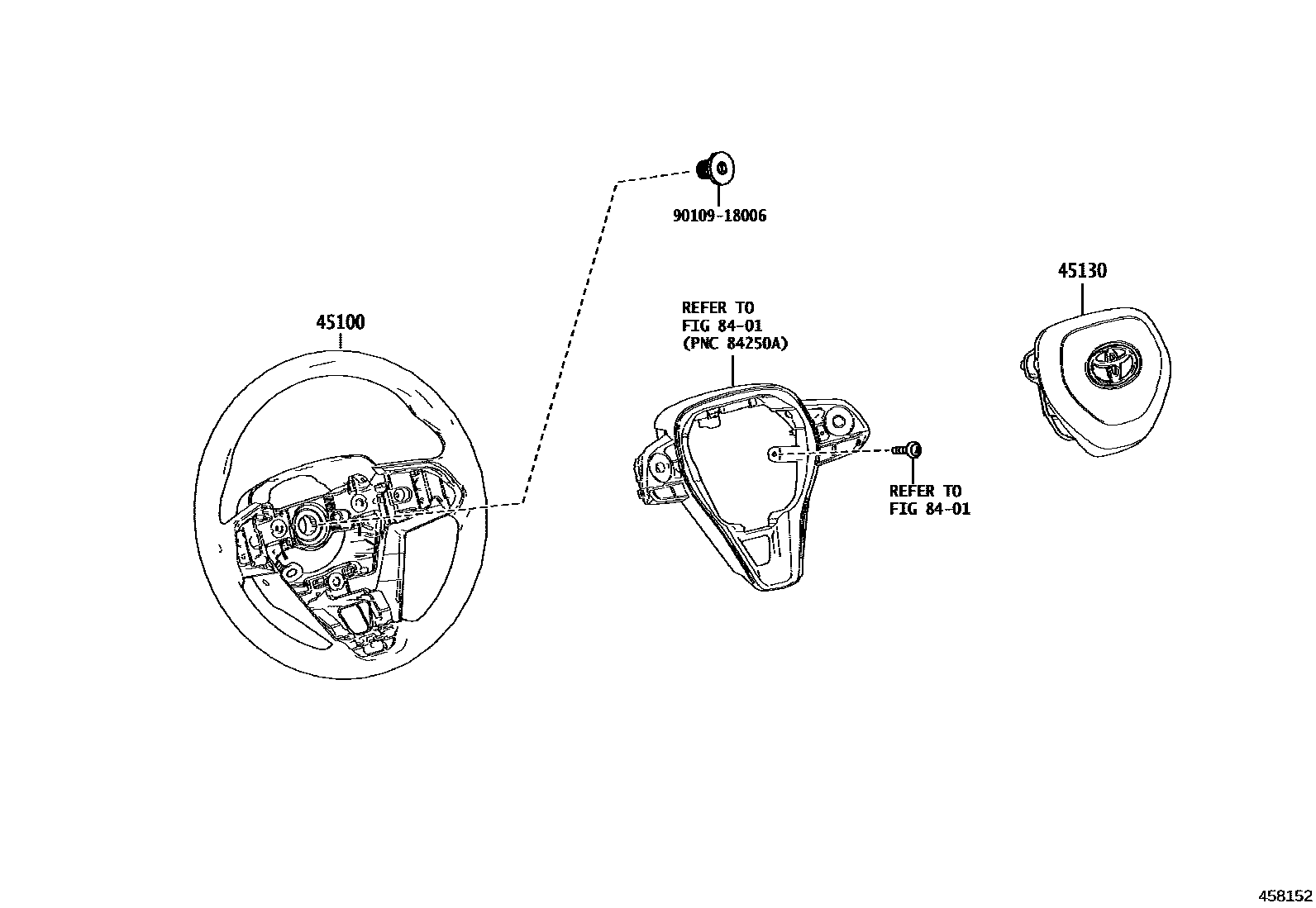 Toyota COROLLA Steering Wheel EPC diagram — 458152