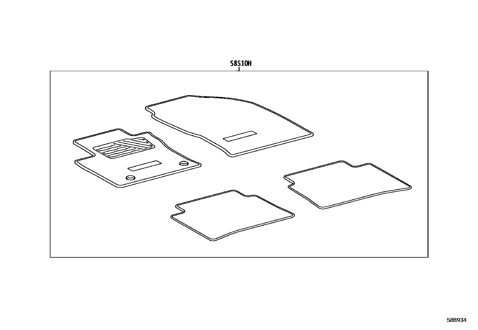 Toyota COROLLA 地板垫和地毯 EPC diagram — 588934