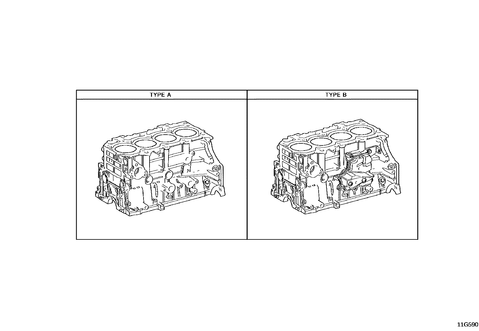 Toyota RAV4 Cylinder Block EPC diagram — 11G590