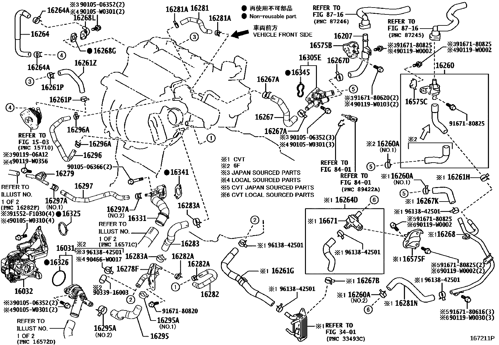 Toyota RAV4 RADIATOR & WATER OUTLET EPC diagram — 167211P