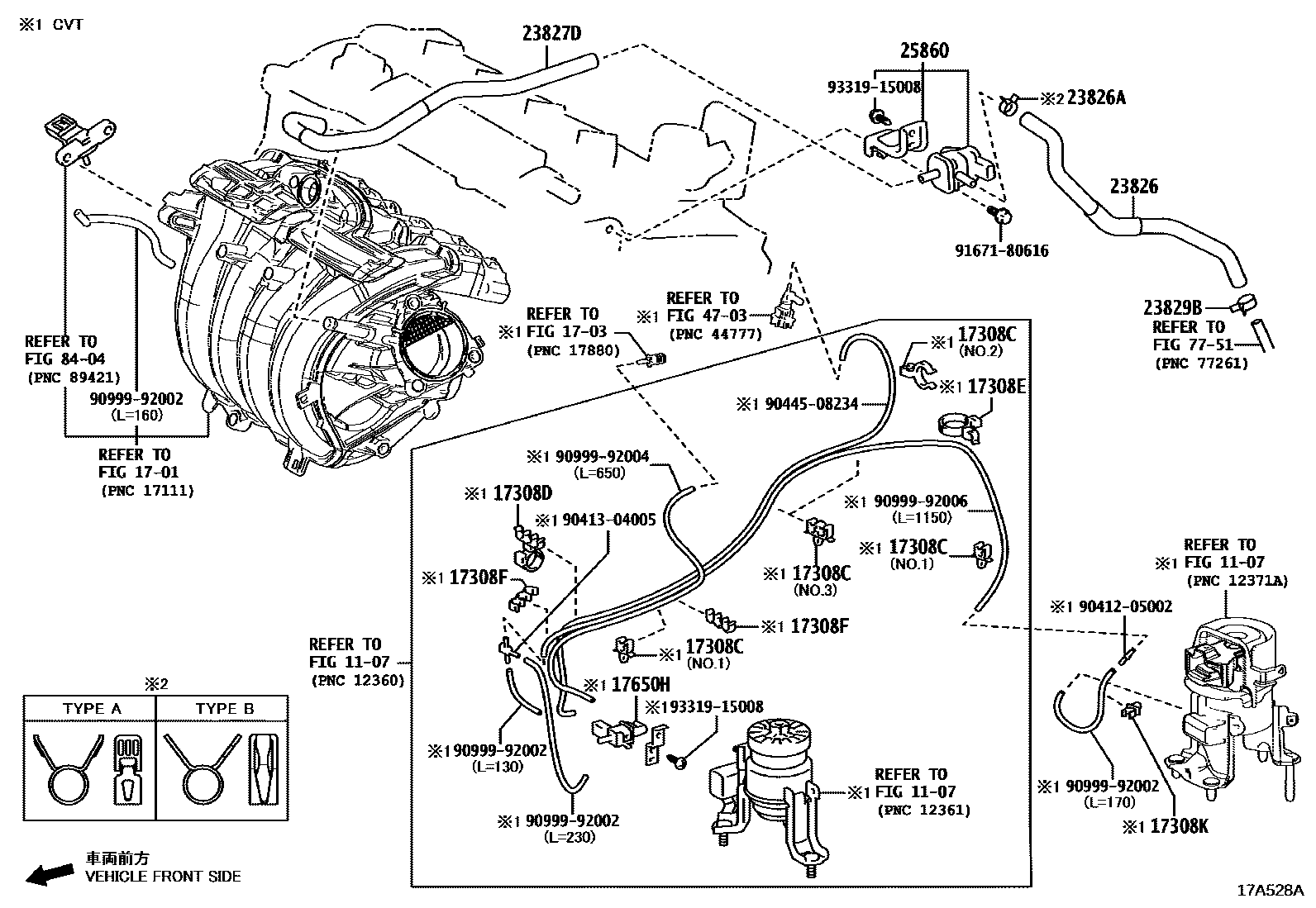 Toyota RAV4 vacuum tube EPC diagram — 17A528A
