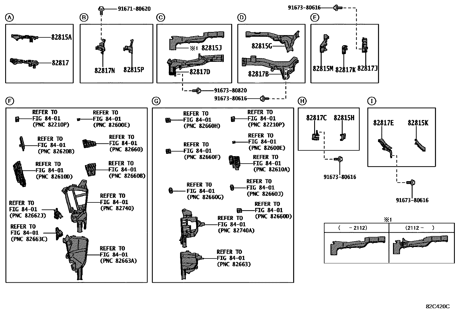 Toyota RAV4 线束和卡夹 EPC diagram — 82C420C