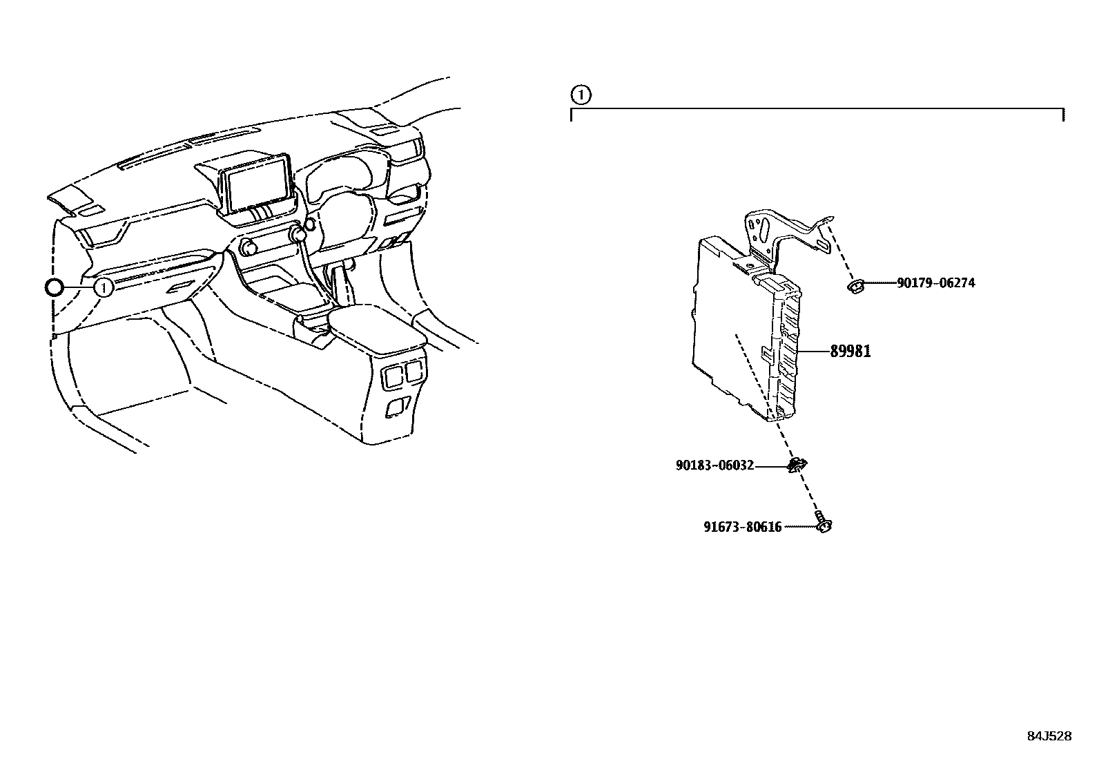 Toyota RAV4 HV控制ECU EPC diagram — 84J528