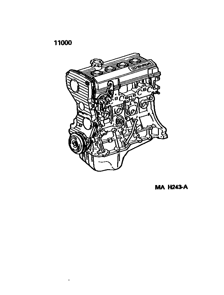 Toyota RAV4 Partial Engine Assembly EPC diagram — MAH243A