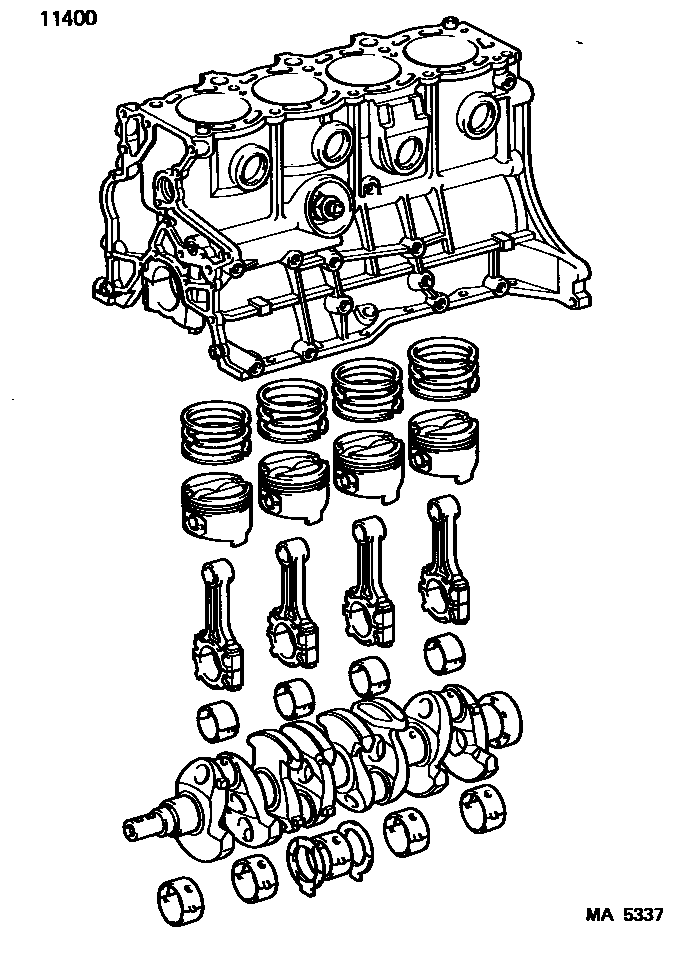 Toyota RAV4 Short Block Assembly EPC diagram — MA5337