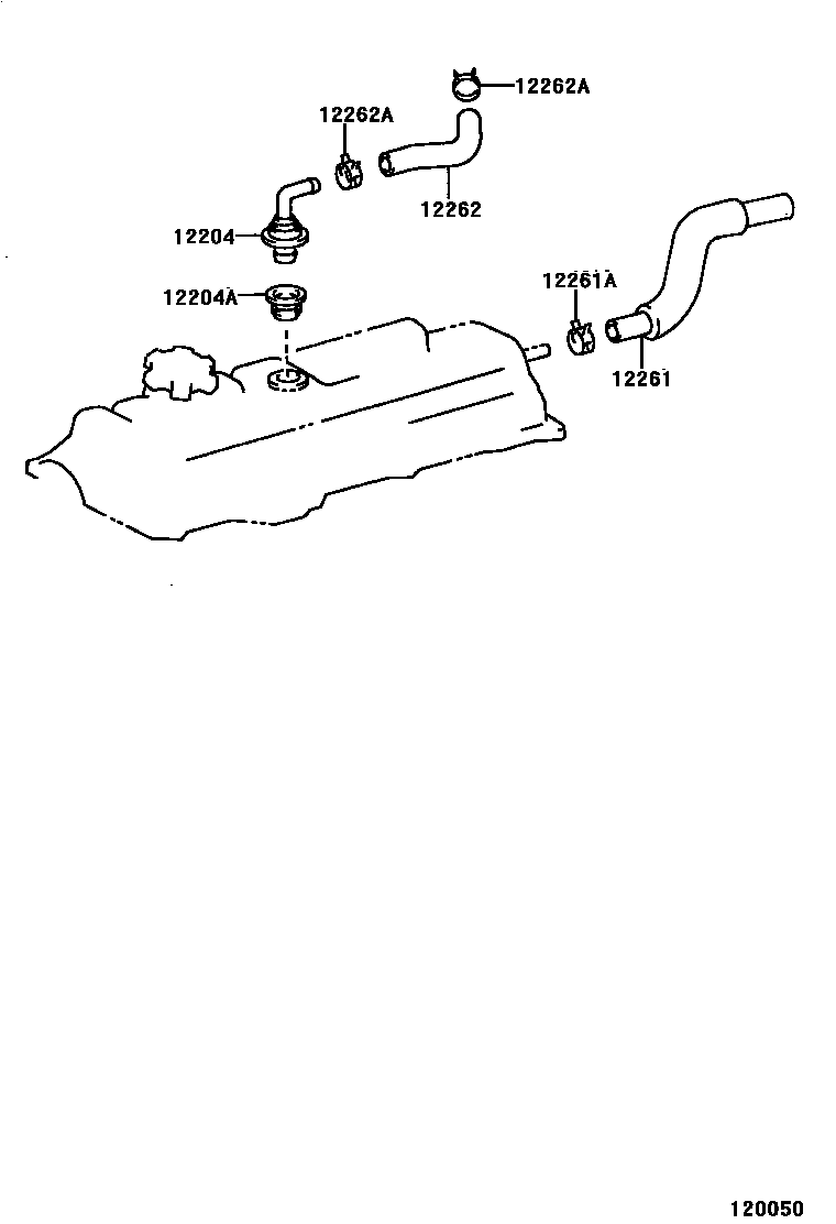 Toyota RAV4 Ventilation Hose EPC diagram — 120050