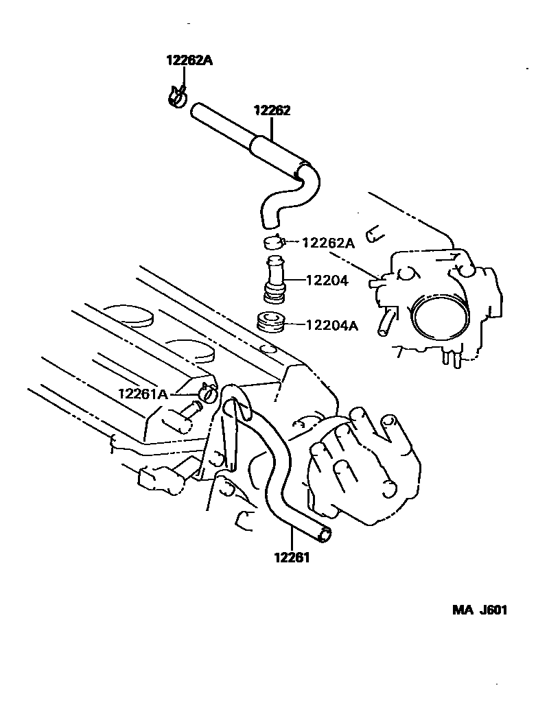 Toyota RAV4 Ventilation Hose EPC diagram — MAJ601