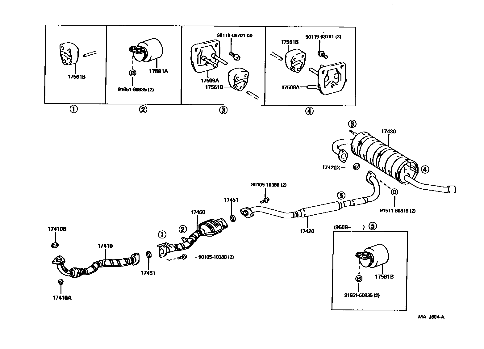 Toyota RAV4 Exhaust Pipe EPC diagram — MAJ604A