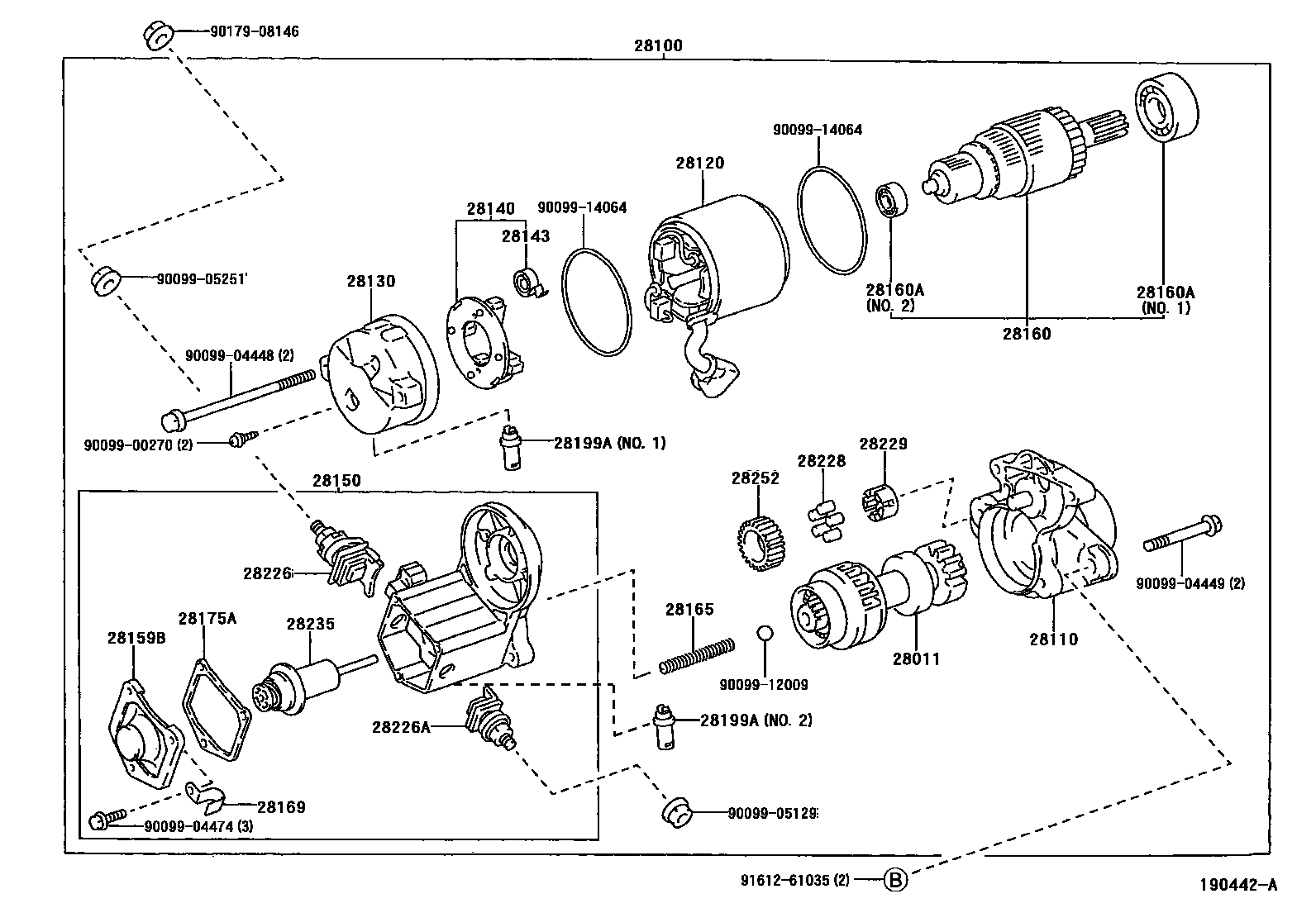 Toyota RAV4 起动机 EPC diagram — 190442A