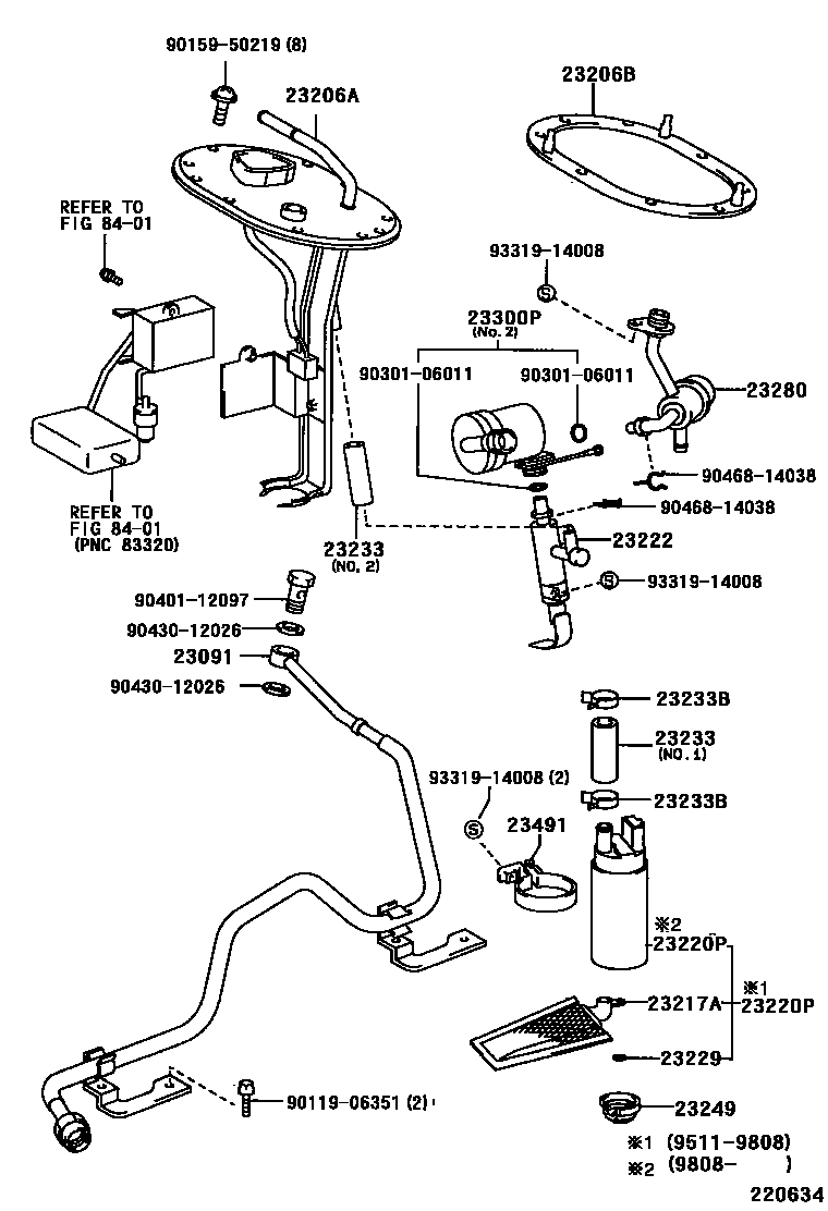 Toyota RAV4 燃油喷射系统 EPC diagram — 220634