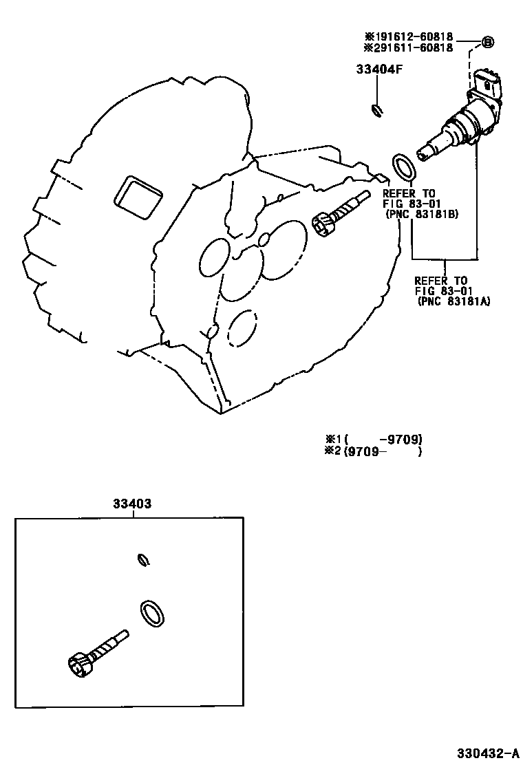 Toyota RAV4 速度表从动齿轮(MTM) EPC diagram — 330432A
