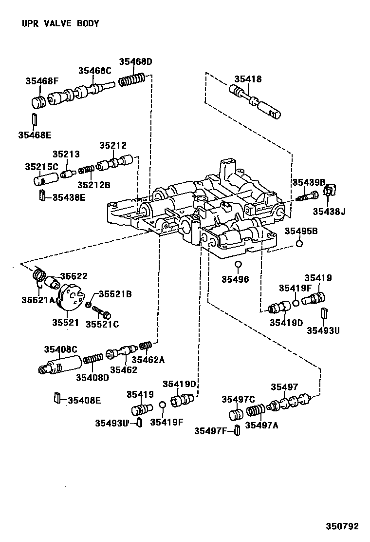Toyota RAV4 阀体和滤油网(ATM) EPC diagram — 350792